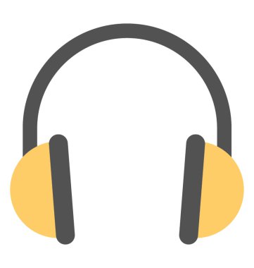 Turkuaz kablosuz kulaklık, düz simgesi