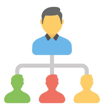 Farklı bağlantılar düz tasarım simgesi olan bir kişi