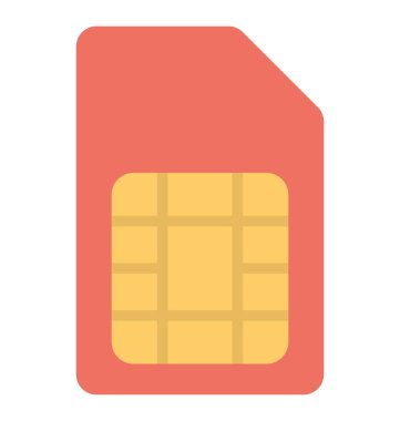 Telefon sim, düz simgesi tasarım bağlantı Sim