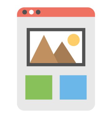 Web şablonu veya web Fotoğraf Galerisi düz simgesini