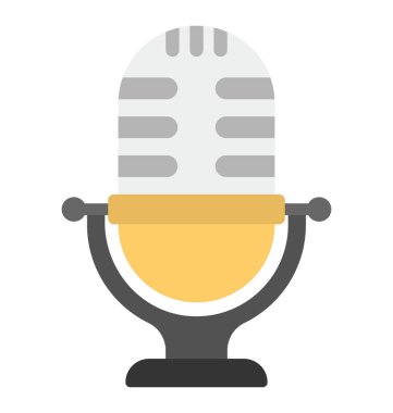 Vintage bir mikrofon, mikrofon düz simgesi