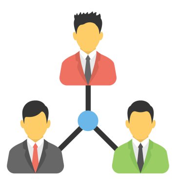 insanlar bağlantıda, takım işbirliği düz simgesi