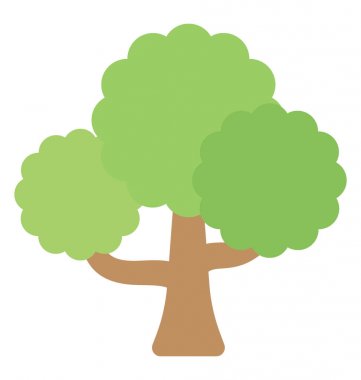 Ağaç düz renkli simge