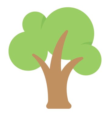 Ağaç düz renkli simge