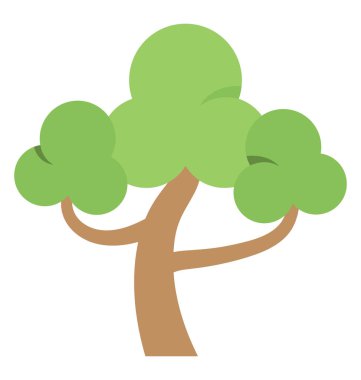 Ağaç düz renkli simge