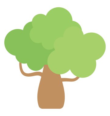 Ağaç düz renkli simge