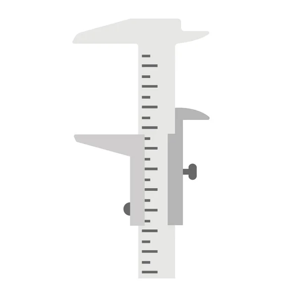 Precise Measuring Tool Vernier Caliper Flat Icon — Stock Vector