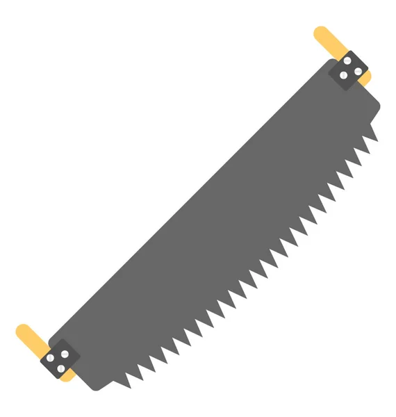 Giant Two Man Crosscut Saw Wood Cutter — Stock Vector