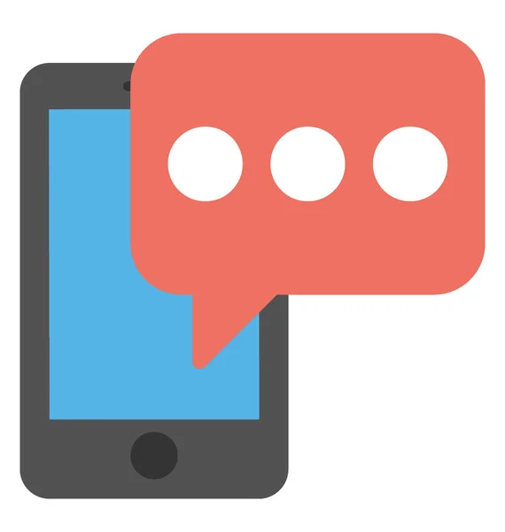 Mobile Communication Messaging Flat Icon — Stock Vector