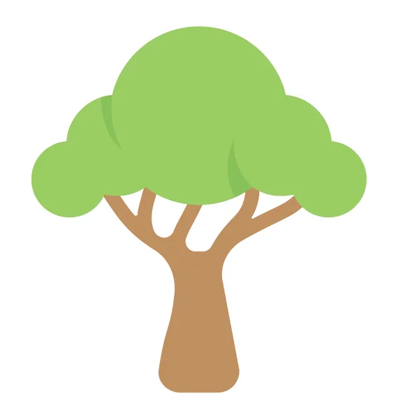 Baum Flach Farbiges Symbol — Stockvektor
