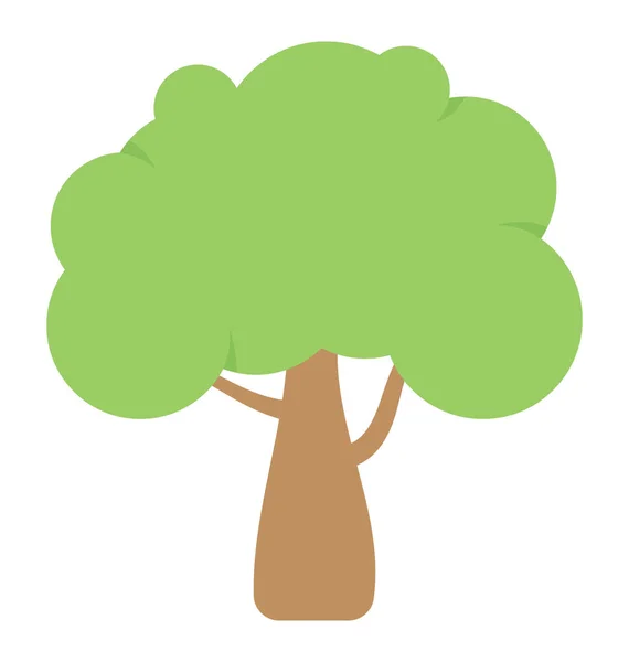 Ikon Warna Pohon Datar - Stok Vektor