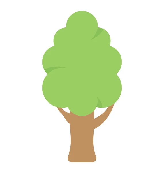 Icono Color Plano Árbol — Vector de stock