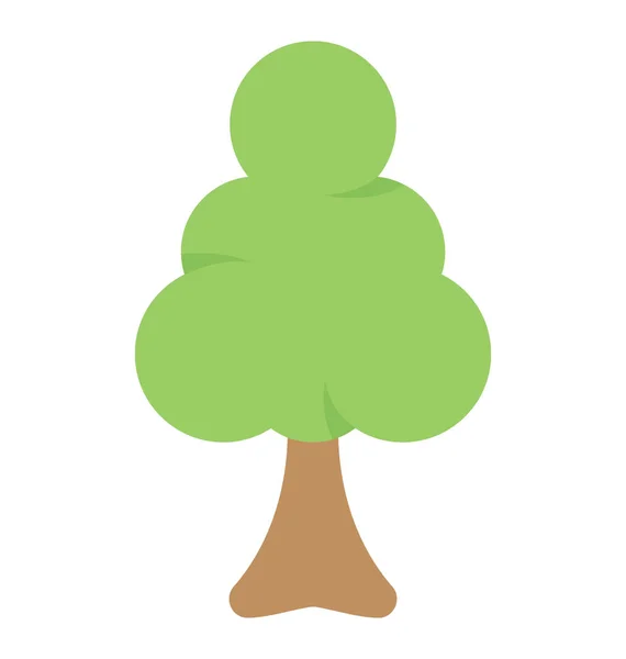 Płaski Kolorowy Ikonę Drzewa — Wektor stockowy
