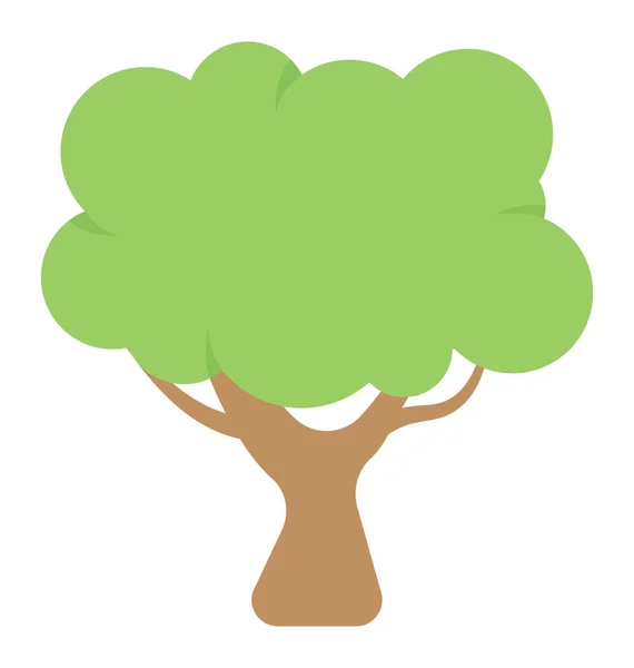 Δέντρο Επίπεδη Έγχρωμο Εικονίδιο — Διανυσματικό Αρχείο
