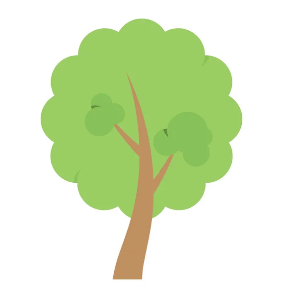 Icono Color Plano Árbol — Vector de stock