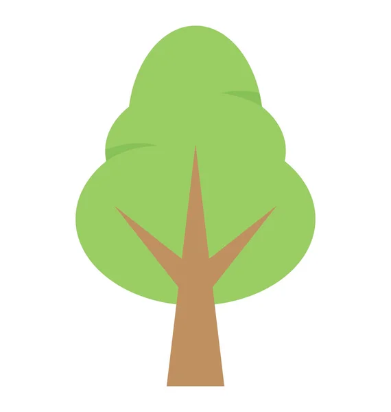 Икона Плоского Цвета Дерева — стоковый вектор