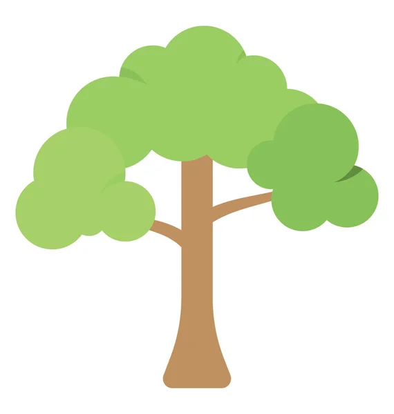 Träd Platt Färgad Ikon — Stock vektor
