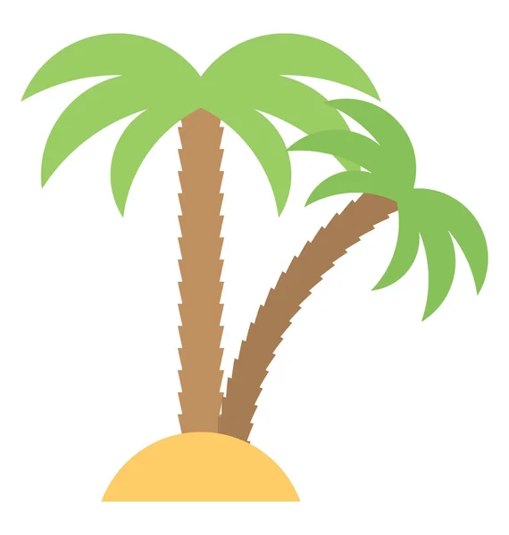 Palme Flaches Farbiges Symbol — Stockvektor