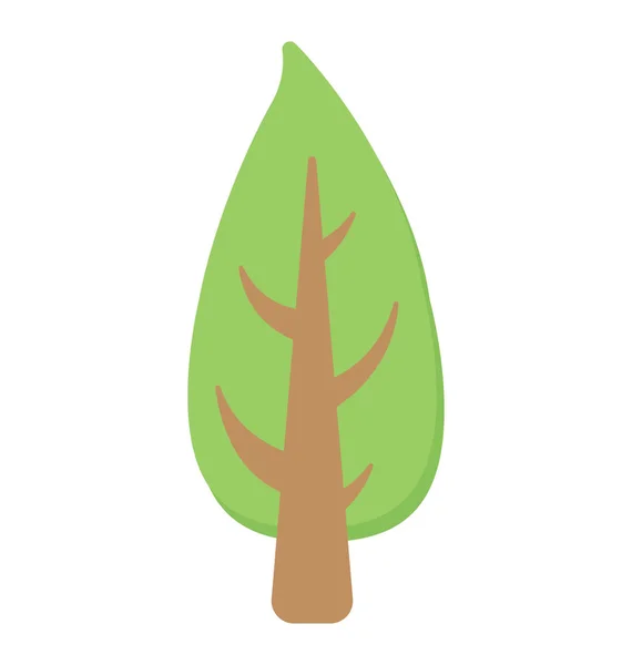 Icono Color Plano Árbol — Vector de stock