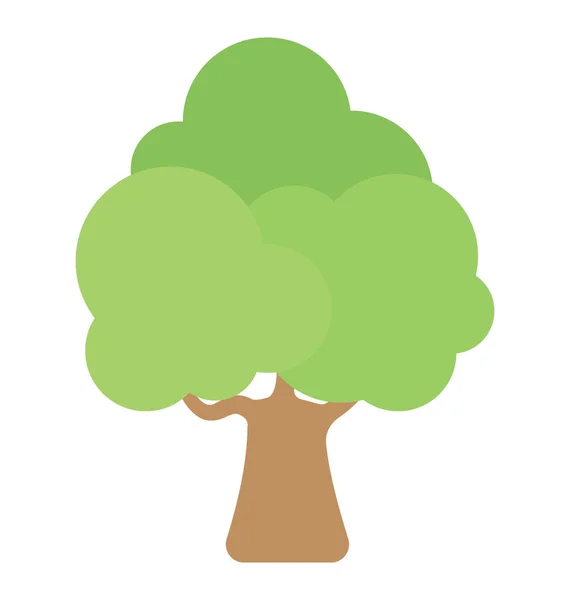 Płaski Kolorowy Ikonę Drzewa — Wektor stockowy