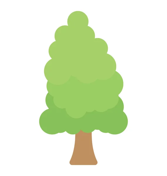 Tree Flat Colored Icon — Stock Vector