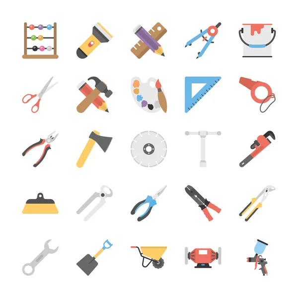 Pack Power Tools Flat Icons — Stock Vector