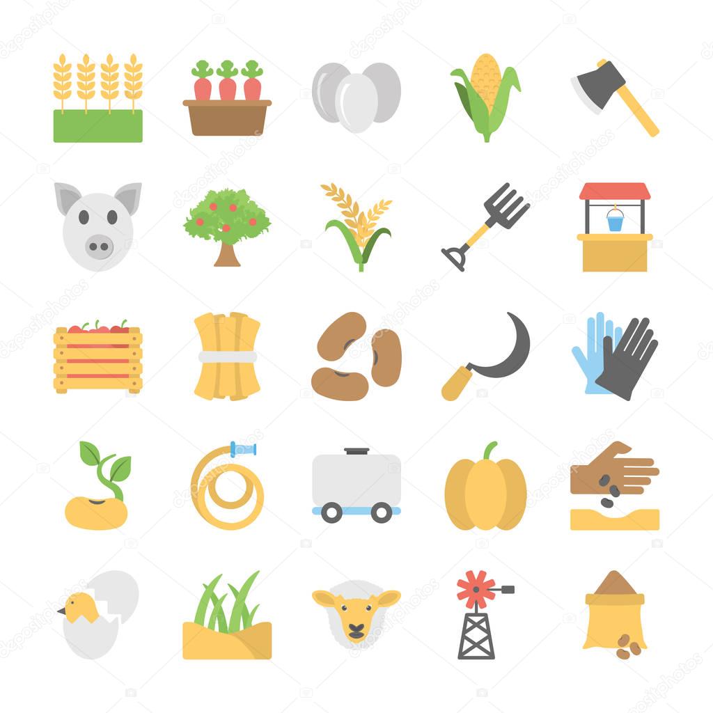 Flat Icons of Farming