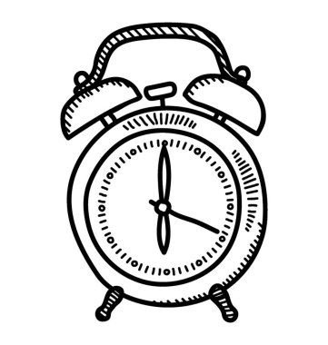 Çalar saat, doodle vektör simgesi tasarım
