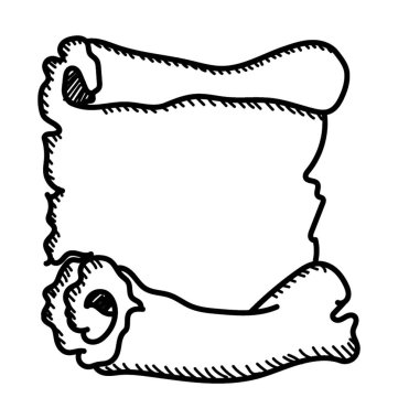 Antik Kağıt doodle için parşömen konsept tasarım