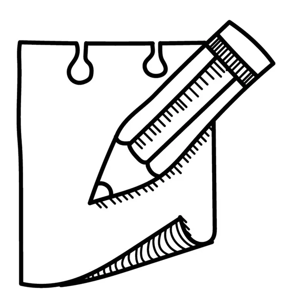 Potlood Met Papier Doodle Ontwerp Concept Schrijven — Stockvector