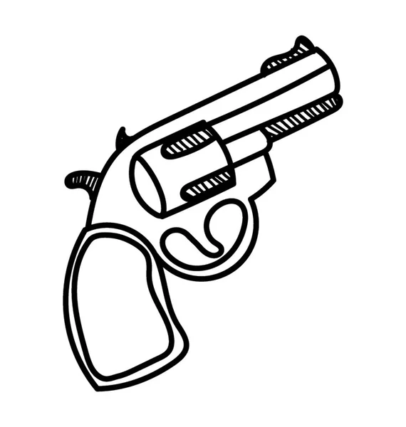 Icona Design Doodle Della Pistola — Vettoriale Stock