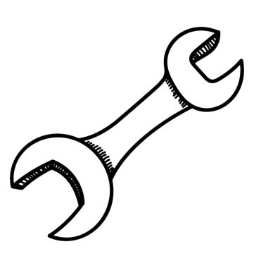 İngiliz anahtarı simgesi tasarım tamir ve bakım için 