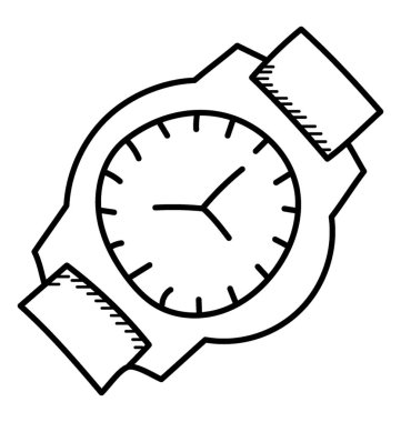 İzle, dakiklik kavramı bir doodle tasarım 