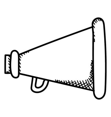 Pazarlama için yapılan duyuru gösteren megafon 