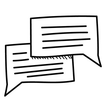Sohbet kabarcıklar simgesi tasarım sohbet konsepti için doodle