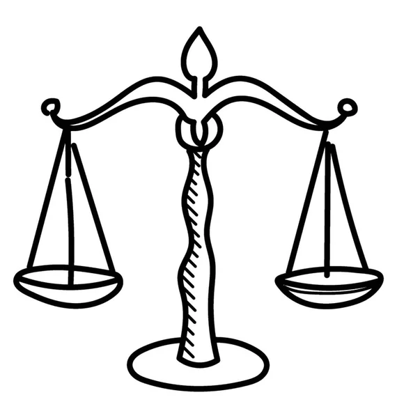 Balance Scale Doodle Icon Justice Concept Stock Vector Image by
