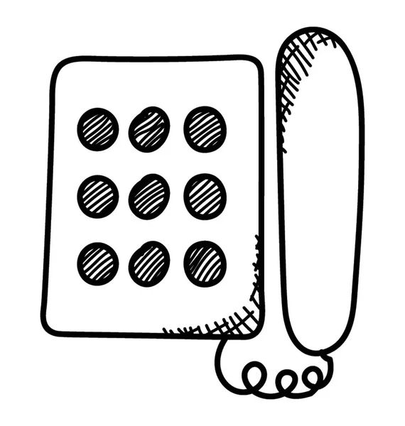 Chat Téléphonique Icône Conception Doodle Contact — Image vectorielle