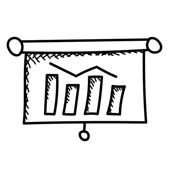 Präsentation Whiteboard Mit Marktdaten Und Statistiken Vektorsymbol — Stockvektor