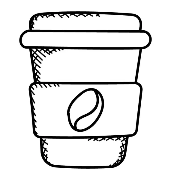 Kahve Fincanı Tek Kullanımlık Paket Servisi Olan Restoran Kahve Kupası — Stok Vektör