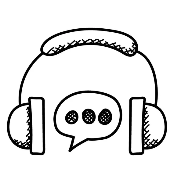 Auriculares Con Burbujas Chat Concepto Línea Ayuda Centro Llamadas — Vector de stock