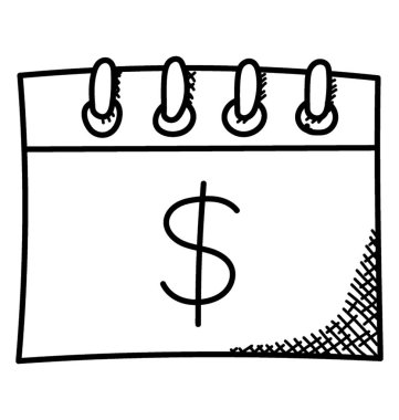 Ticari Etkinlik gösteren dolar işareti olan takvim 