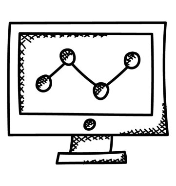 Vektör tasarım konsepti Web Analytics doodle 