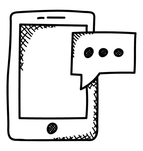 Doodle Εικονίδιο Sms Και Κουβεντιάζοντας Έννοια Επικοινωνίας — Διανυσματικό Αρχείο