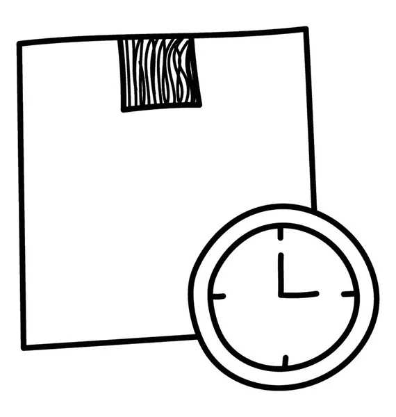 Paquete Con Reloj Que Muestra Tiempo Entrega Concepto Entrega Rápida — Archivo Imágenes Vectoriales
