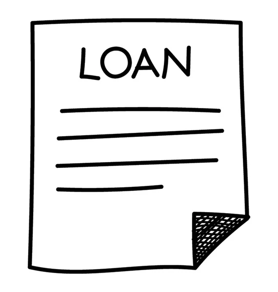 Pedido Empréstimo Ícone Doodle Documento Hipotecário —  Vetores de Stock
