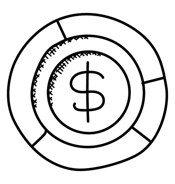 Doodle Design Von Finanz Infografik Einer Tortendiagramm Präsentation — Stockvektor