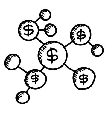 Doodle simgesi tasarım para piyasasının 