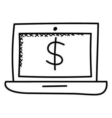 Online ödeme temsil eden dolar işareti olan bir Web sitesi