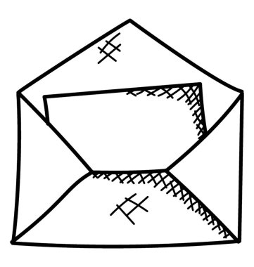 Posta kutusu temsil eden kağıt ile açık zarf