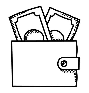 Para, simgeleri tasarım gri kapalı cüzdanımı